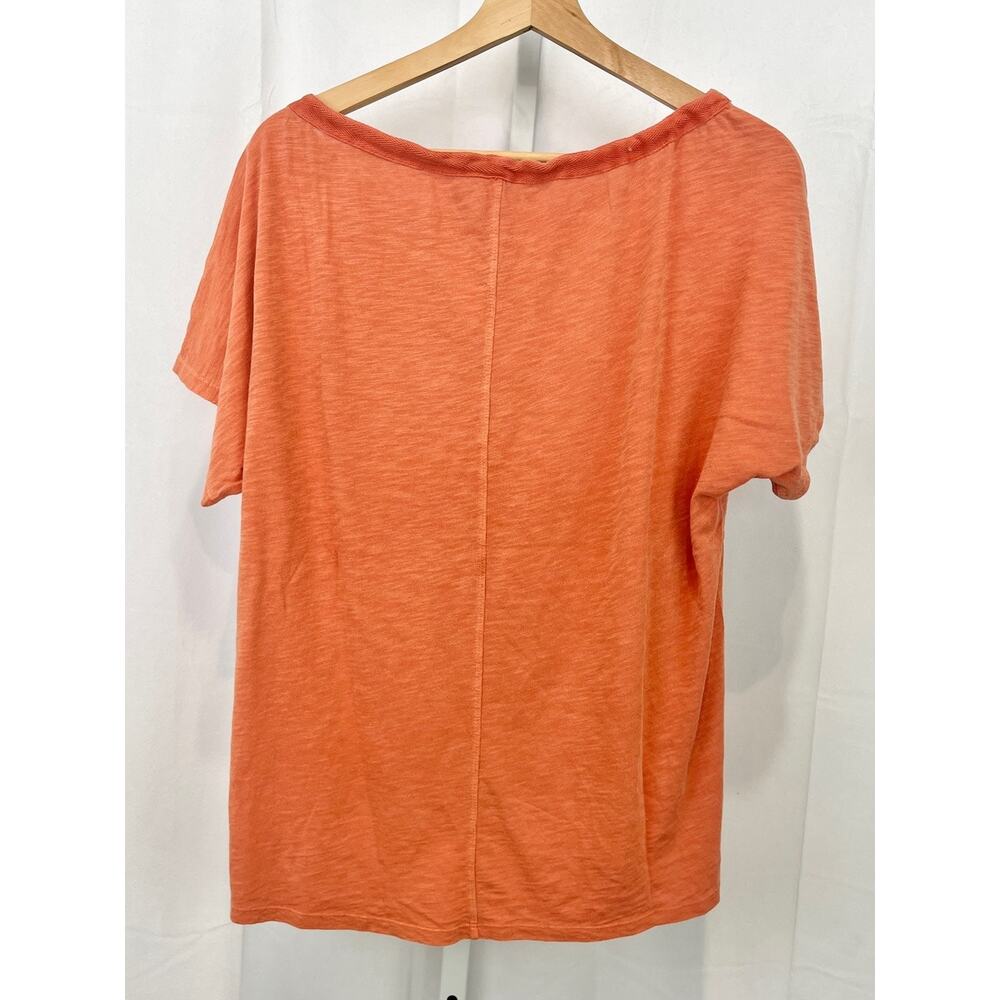 XCVI Exelda Tee Dolman Short Sleeve Top Slub Cotton Modal Orange Size L - Picture 2 of 8